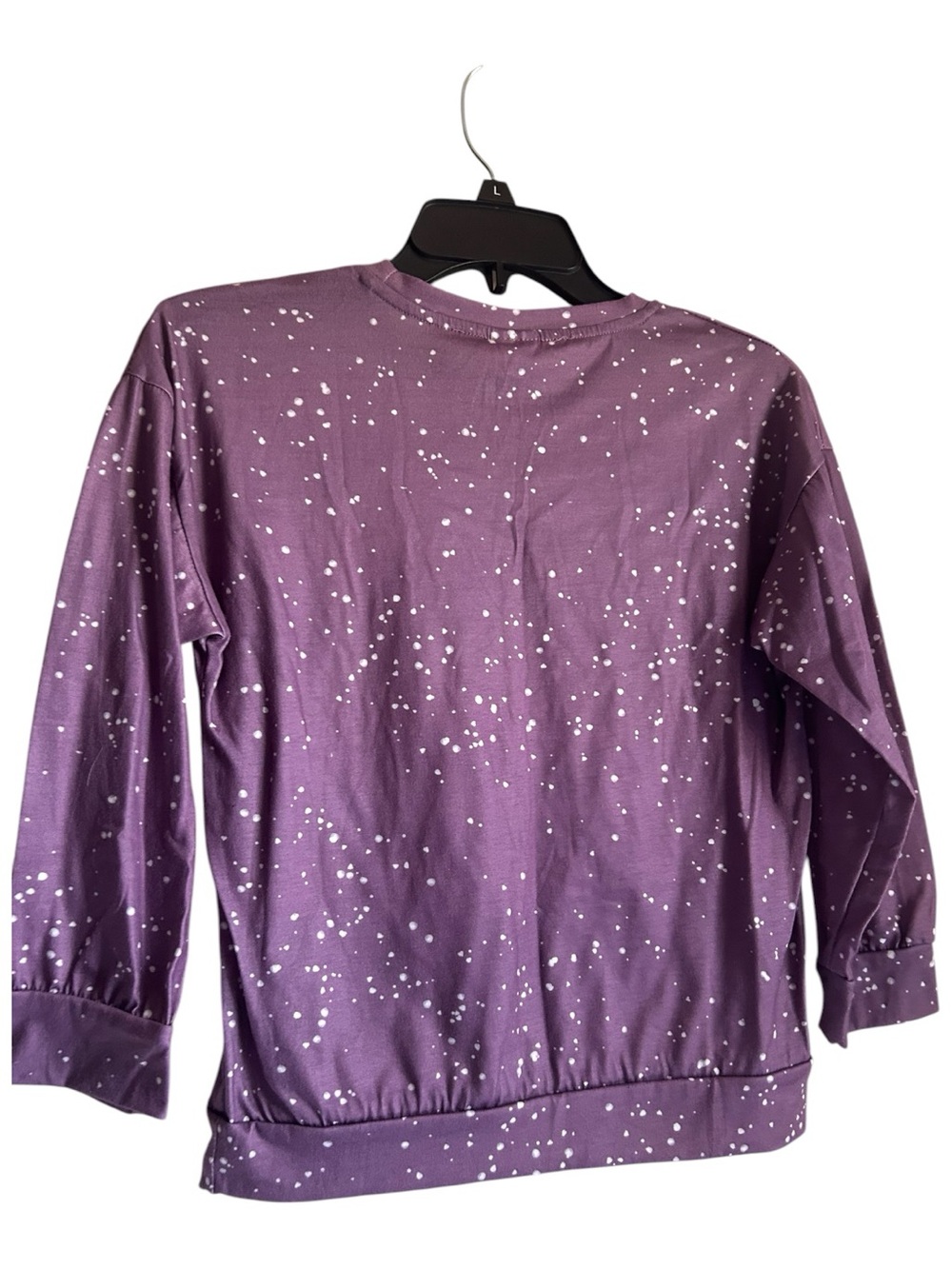 Unbranded Girls Size 9-10 Purple Pumpkin Print Long Sleeve Top - Picture 2 of 7